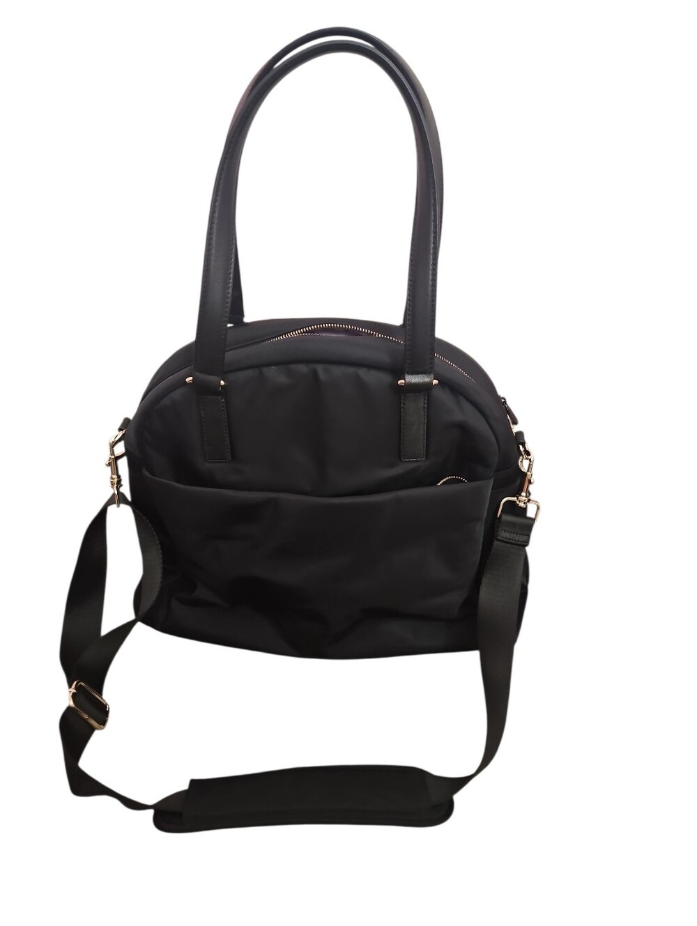 Black Shoulder Bag with Detachable Strap